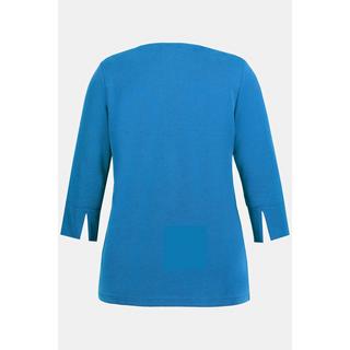 Ulla Popken  Maglia in jersey piqué con scollo a tunica e maniche a 3/4 