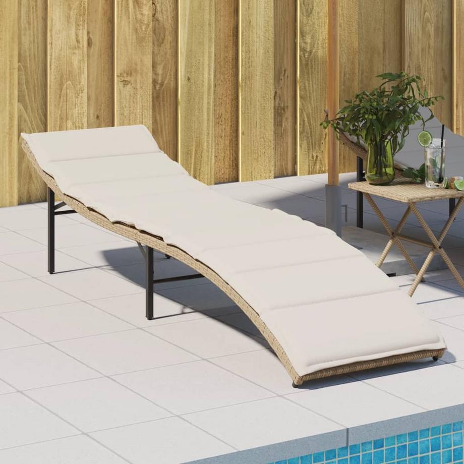 VidaXL Chaise longue rotin synthétique  