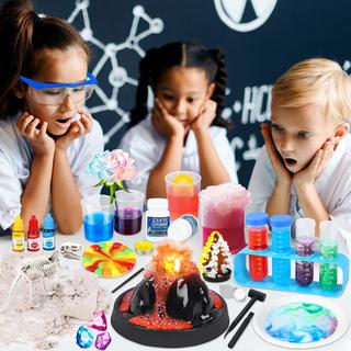 Activity-board  120+ Wissenschaft Experimente Kit, STEM Aktivitäten Wissenschaftler Spielzeug Geschenke Chemie-Set, wachsen Kristalle, Vulkan, Chemie-Labor 
