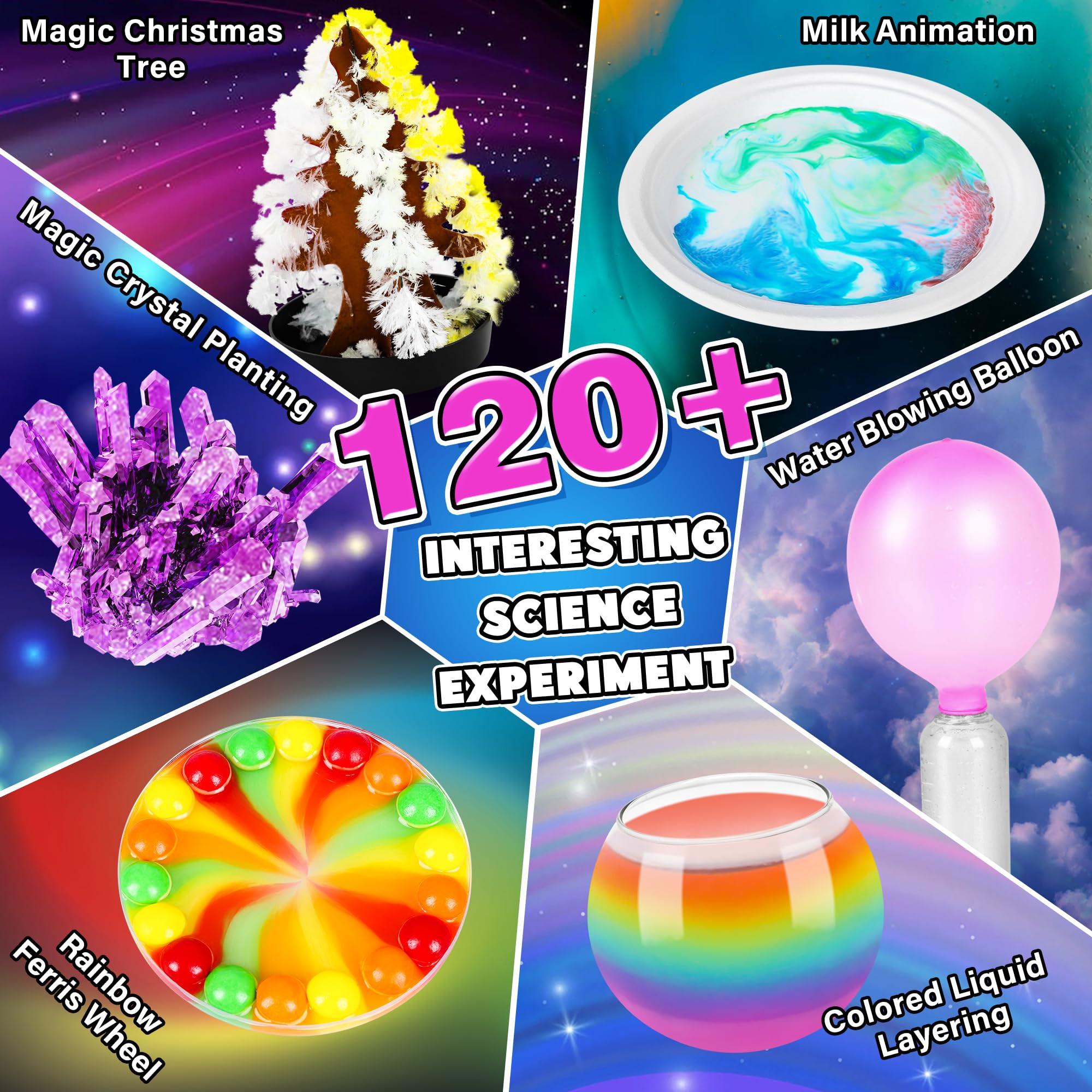 Activity-board  120+ Wissenschaft Experimente Kit, STEM Aktivitäten Wissenschaftler Spielzeug Geschenke Chemie-Set, wachsen Kristalle, Vulkan, Chemie-Labor 