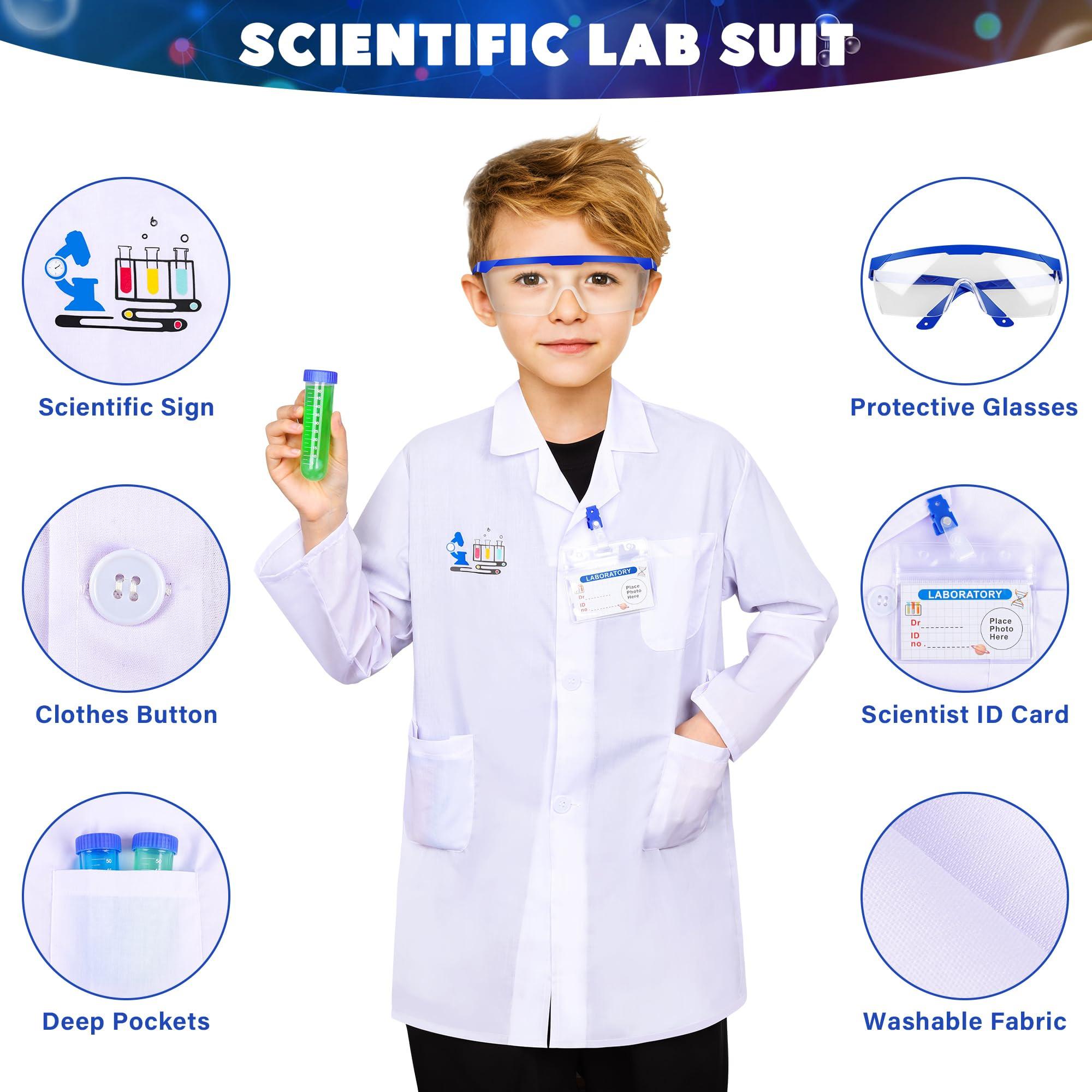 Activity-board  Kit d'expériences scientifiques 120+, STEM Activités scientifiques Jouets Cadeaux Set de chimie, Culture de cristaux, Volcan, Laboratoire de chimie 