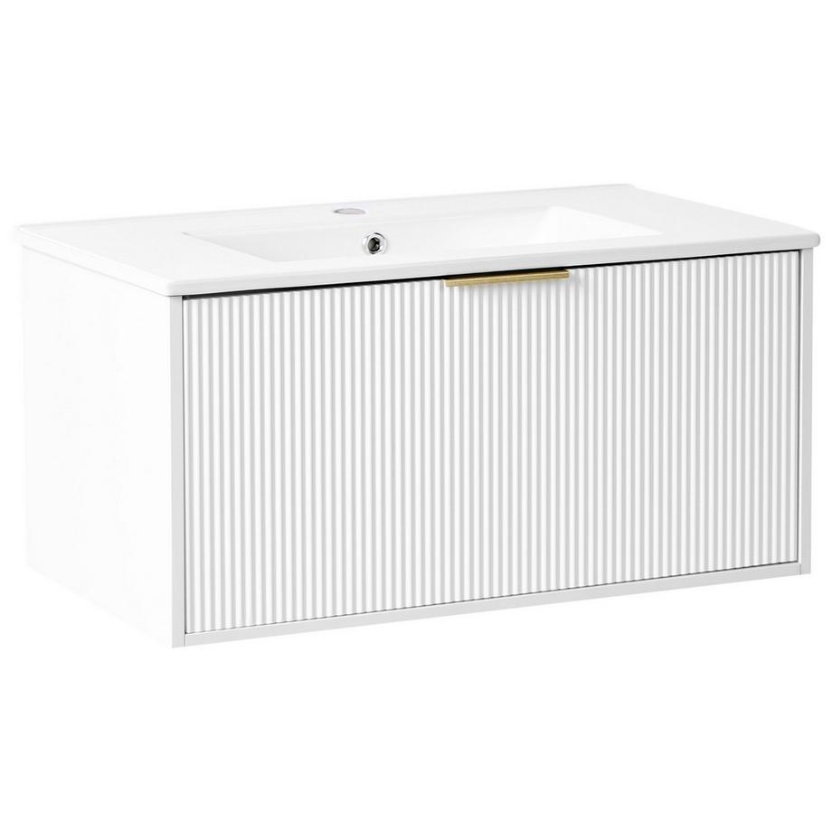 Wandmontierter Waschtischunterschrank mit Waschbecken aus MDF-Platte Modern TILCARA