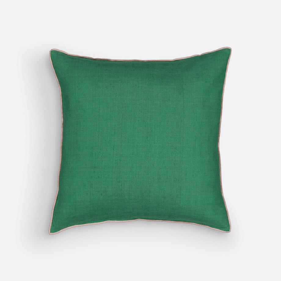 Housse de coussin unie lin/coton