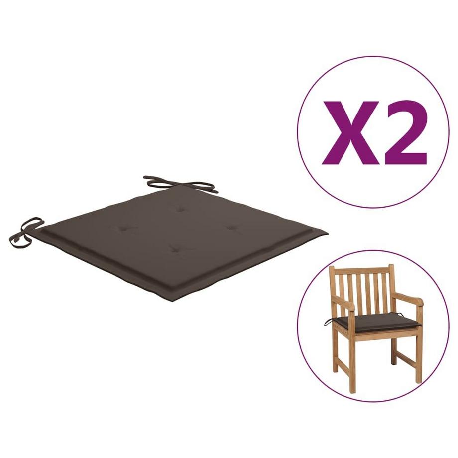 Coussins de chaise de jardin 2 pcs   50x50x3 cm
