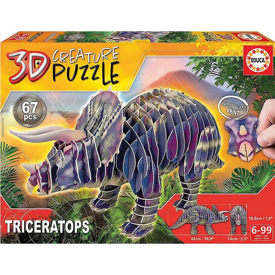 Educa  Puzzle 3D Triceratops (67Teile) 