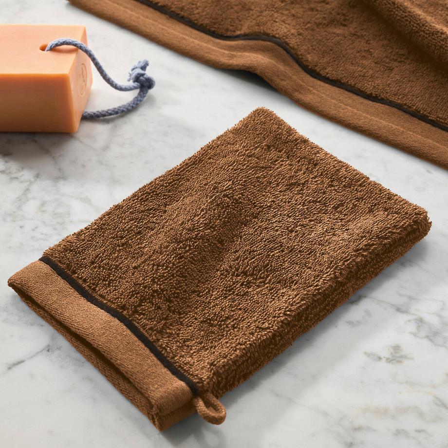 La Redoute Intérieurs Set mit 2 Waschhandschuhen aus gekämmter Baumwolle 675 gr/m2  