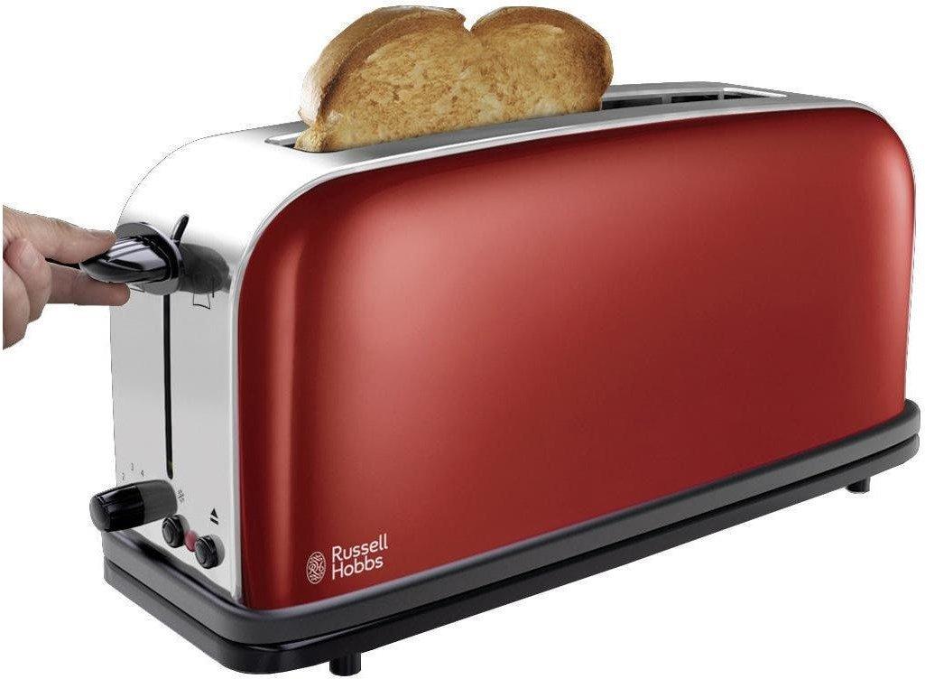 Russell Hobbs Colours Plus+ Flame Red Langschlitz-Toaster - acciaio-rosso  