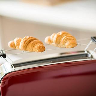 Russell Hobbs Colours Plus+ Flame Red Langschlitz-Toaster - acciaio-rosso  
