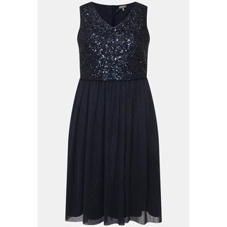 Ulla Popken  Abito midi smanicato con paillettes e scollo a V 