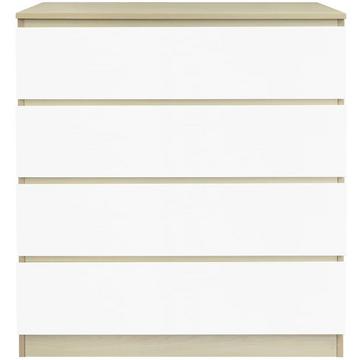 Commode naturelle haute brillance 80x40x94 blanc