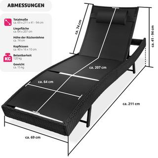 Tectake Rattan Sonnenliege Moana  