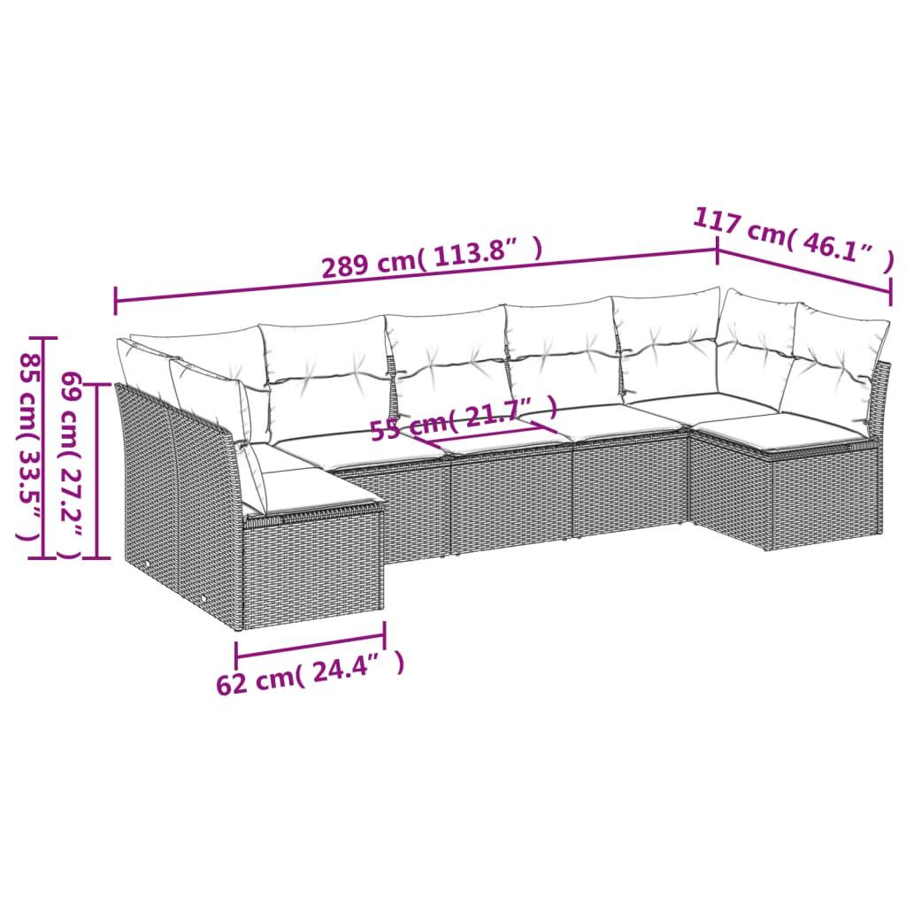 VidaXL Ensemble de canapés de jardin rotin synthétique  