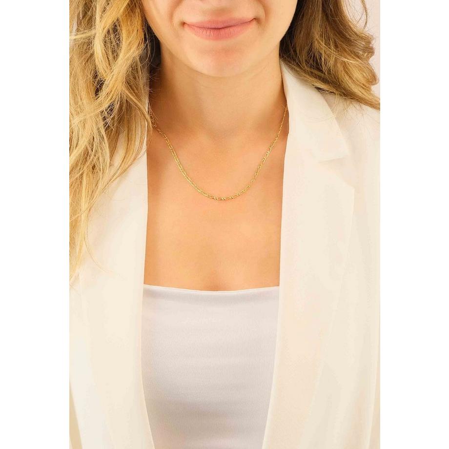 MUAU Schmuck  Collier figaro or jaune 750, 2.3mm, 42cm 