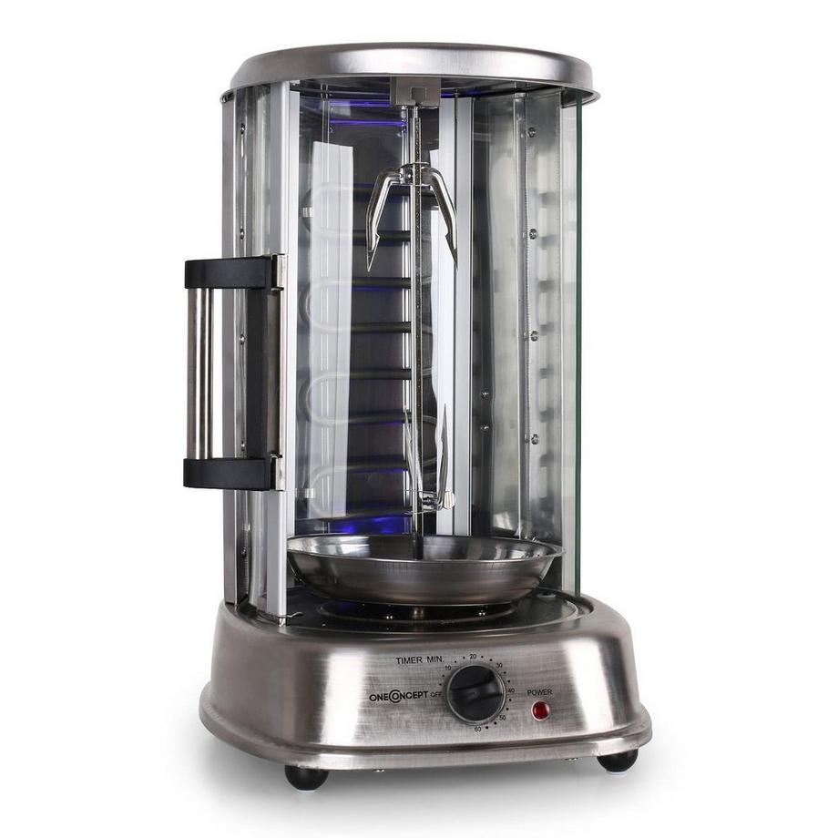 OneConcept  Kebap-Master Pro - Vertikal Grill, Edelstahl, inkl. Spiess Set 
