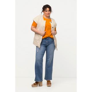 Ulla Popken  Jeans modello Mary in cotone biologico con taglio della gamba ampio e cintura comoda 