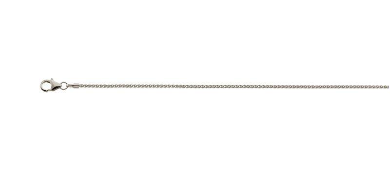 MUAU Schmuck  Collier Zopf Weissgold 750, 1.3mm, 45cm 