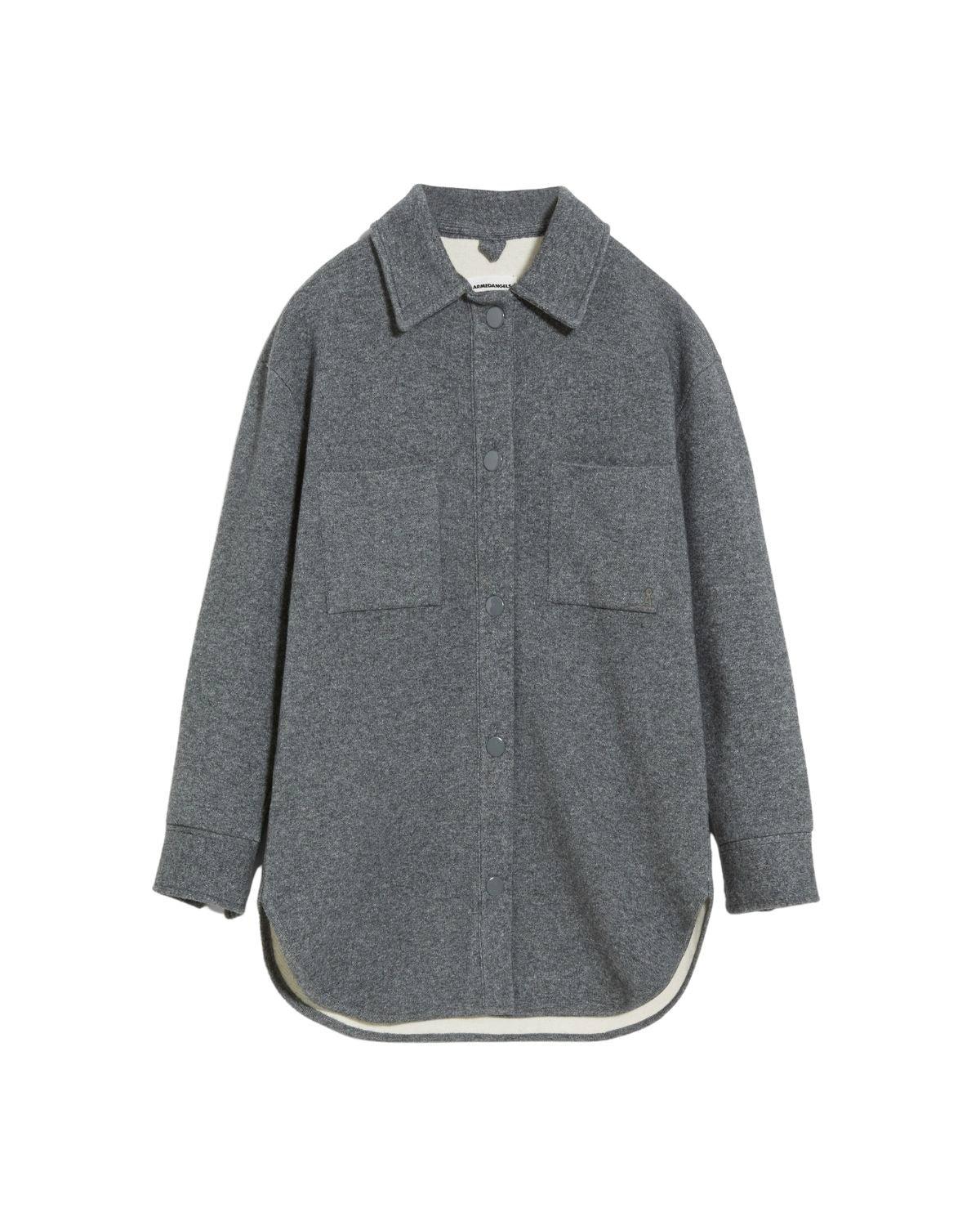 ARMEDANGELS  Almaraa Mid Grey Melange-Oatmilk - Overshirt Damen 