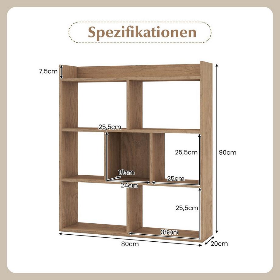 Northix Bücherregal mit 7 Würfeln  