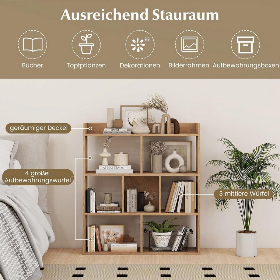 Northix Bücherregal mit 7 Würfeln  