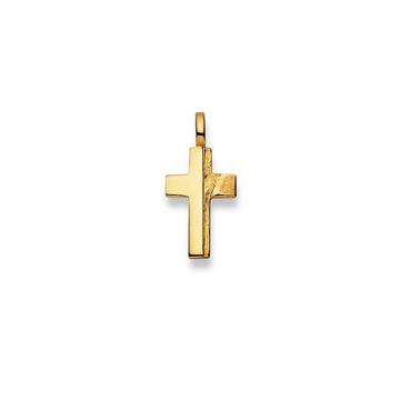 Pendentif croix or jaune 750, 25x12mm