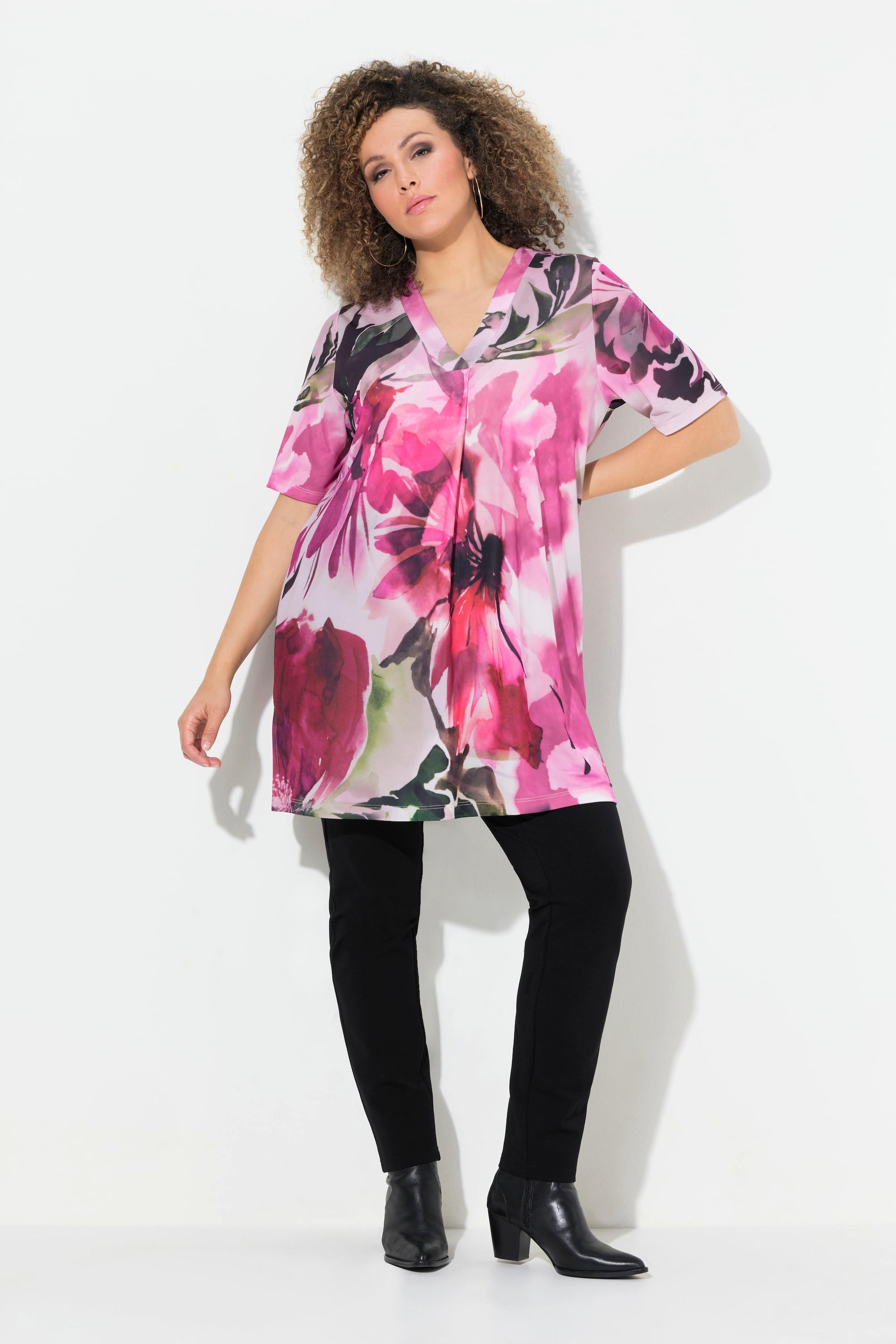 Ulla Popken  T-shirt long en tissu fluide 