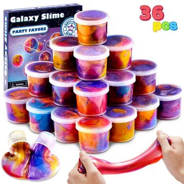 Schleim-Partybevorzugungen, 36er Pack Galaxy Slime Cup Partybevorzugungen - dehnbar, nicht klebrig, schmutzfrei