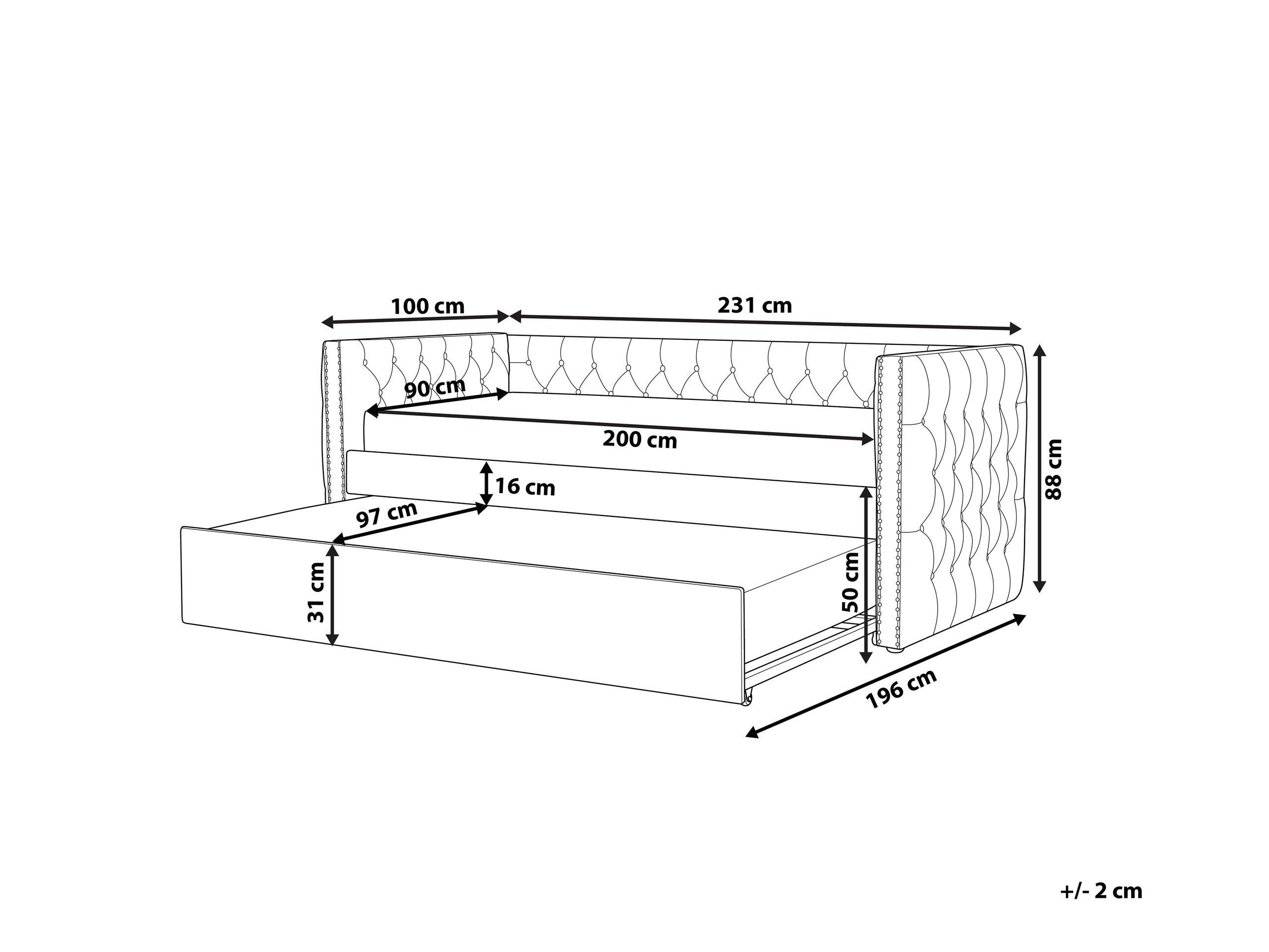 Beliani Bett mit Lattenrost aus Samtstoff Modern GASSIN  