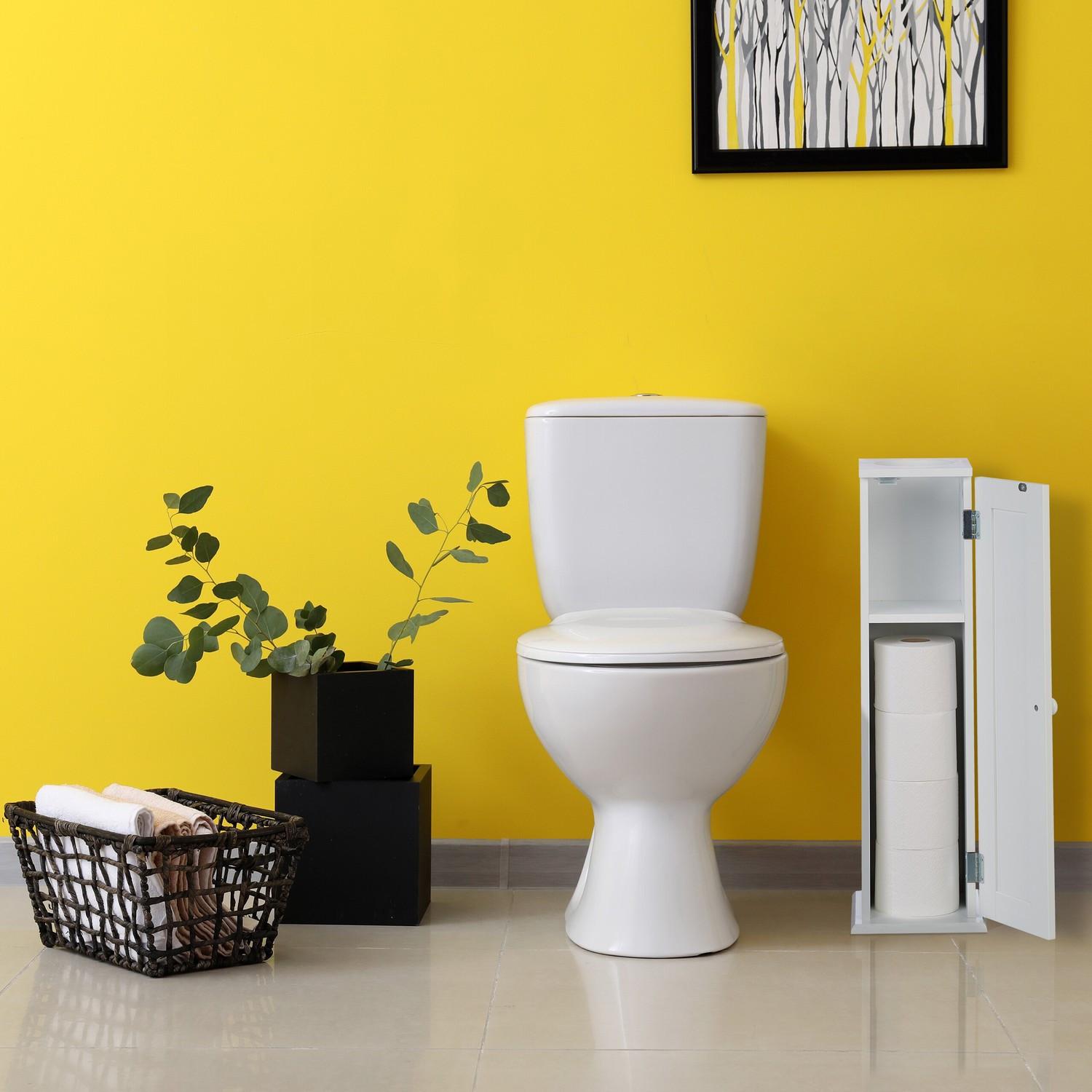 B2X Schmaler Toilettenschrank mit 2 Ablagen  