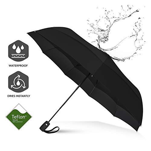 Alopini  Parapluie - Parapluie de poche - S'ouvre et se ferme automatiquement - Petit, compact, léger, solide, coupe-vent et résistant aux tempêtes 