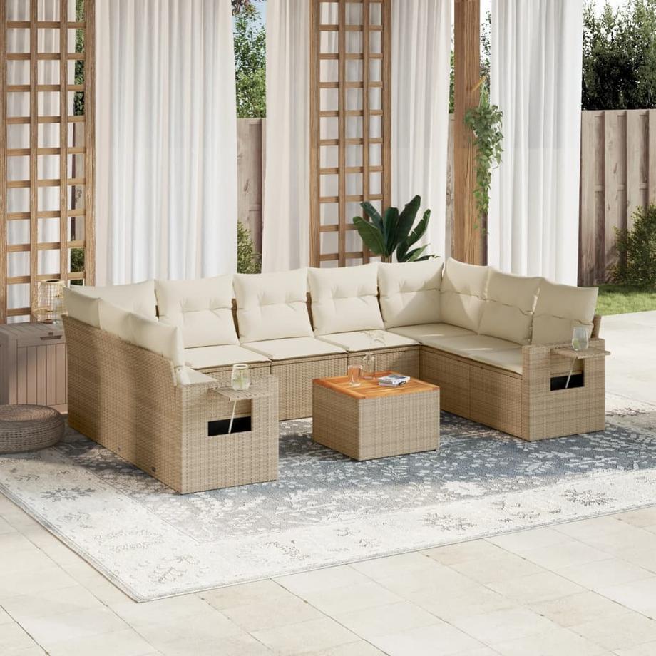 VidaXL Ensemble de canapés de jardin rotin synthétique  