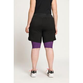 Ulla Popken  Short 2-en-1, legging intérieur, poche zippée 