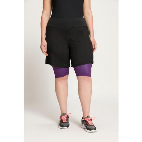 Ulla Popken  Short 2-en-1, legging intérieur, poche zippée 