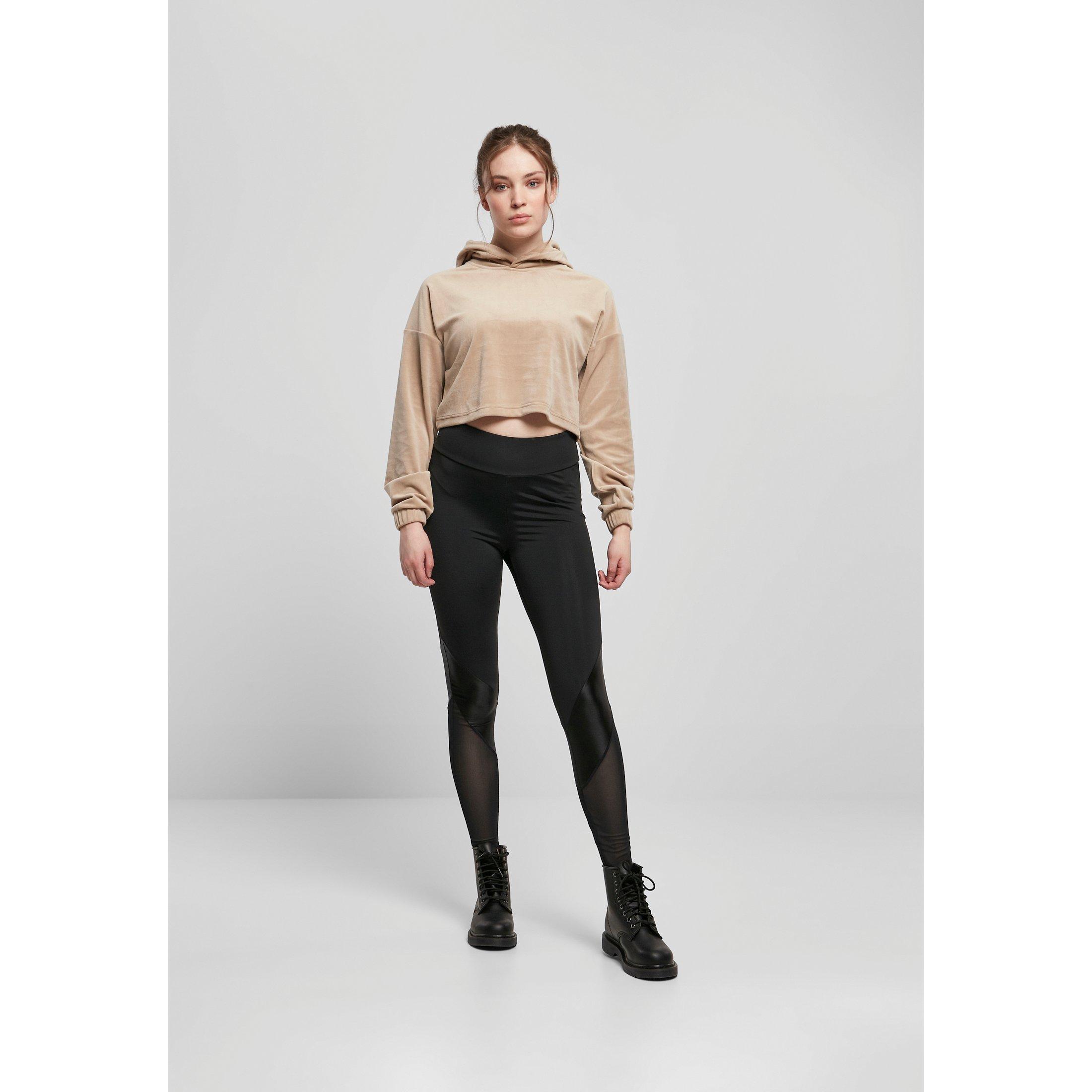 URBAN CLASSICS  sweatshirt à capuche grandes tailles cropped velvet oversized 