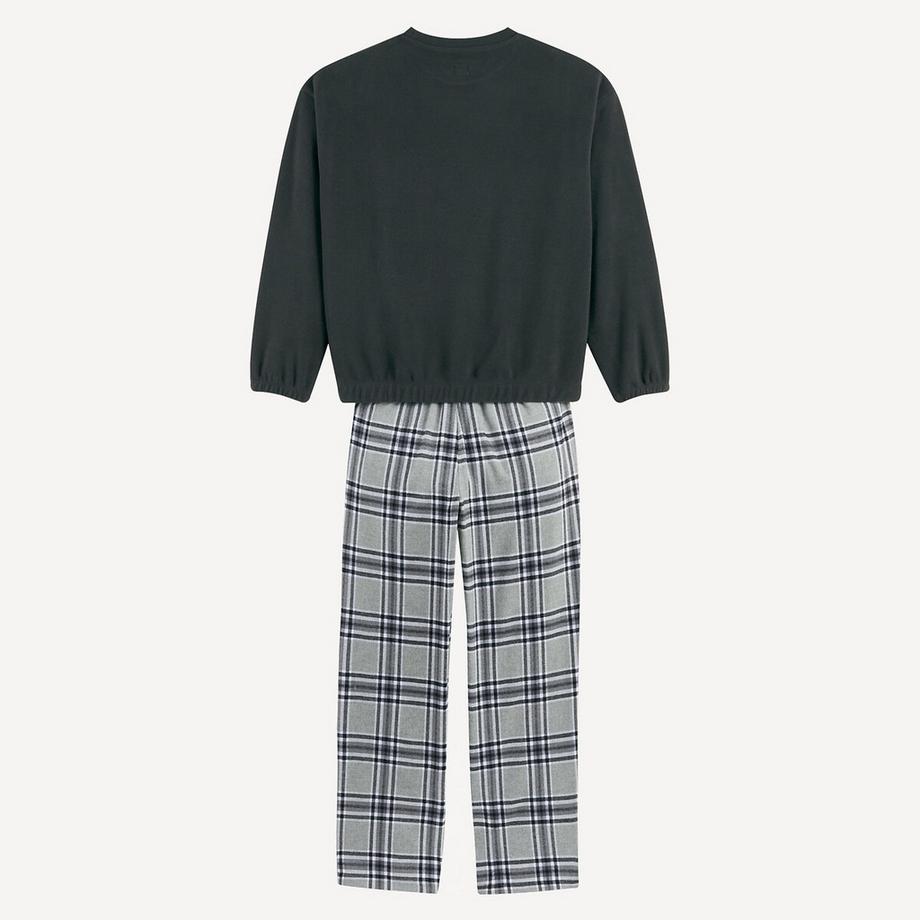 La Redoute Collections  Pyjama Sweatshirt aus Fleece und karierte Hose 