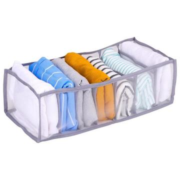 Boîte de rangement souple pour armoire - 7 compartiments - blanc