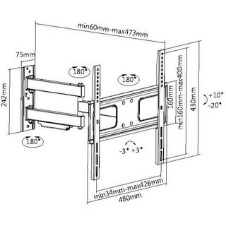 My Wall  myWall H 25-1 Supporto TV a parete 139,7 cm (55") Nero 