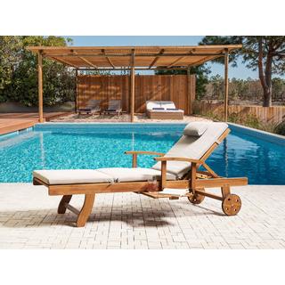 Beliani Transat avec coussin en Acacia Rustique JAVA PREMIUM  