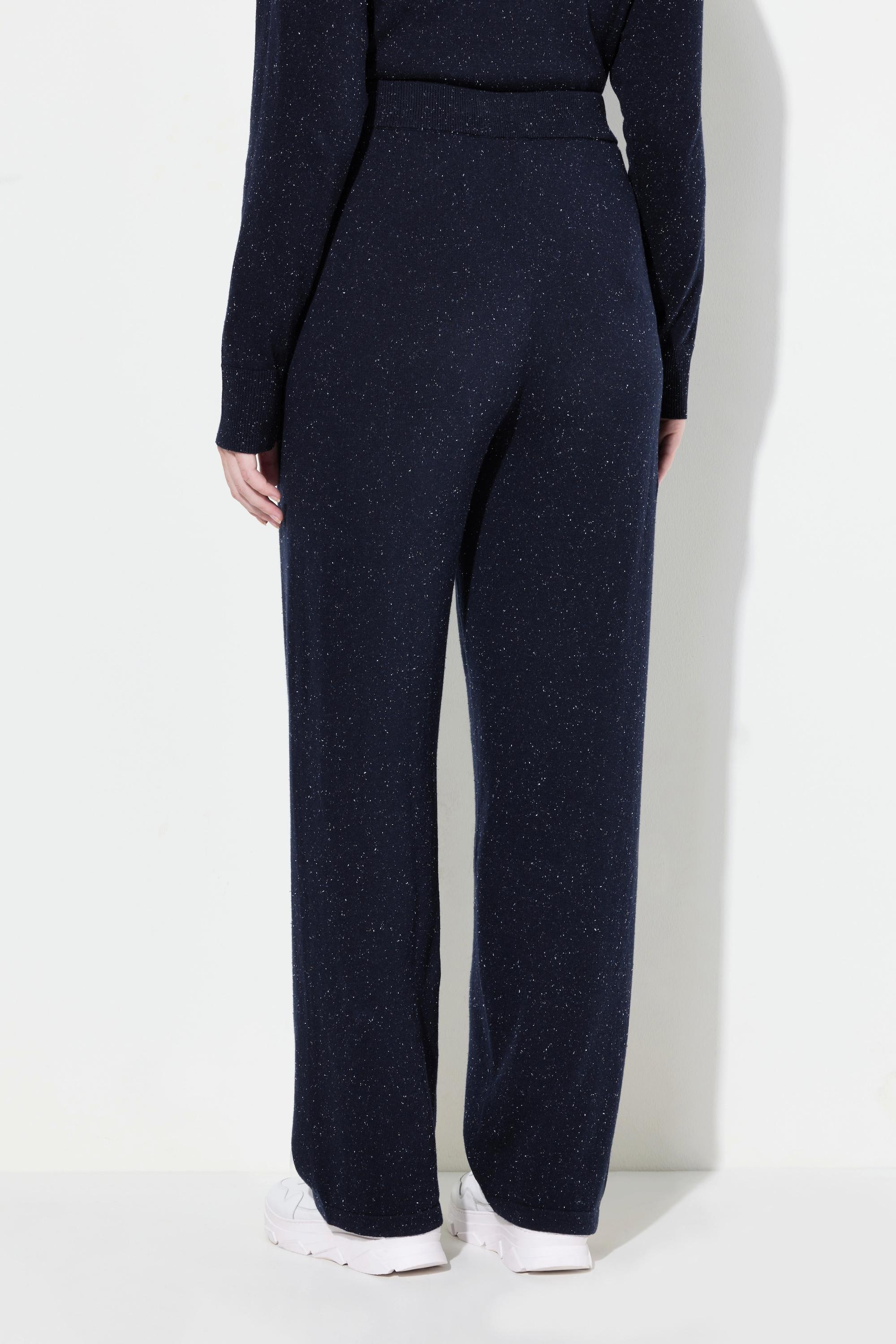 Ulla Popken Pantaloni di maglia Rose taglio gamba ampio cintura elastica  