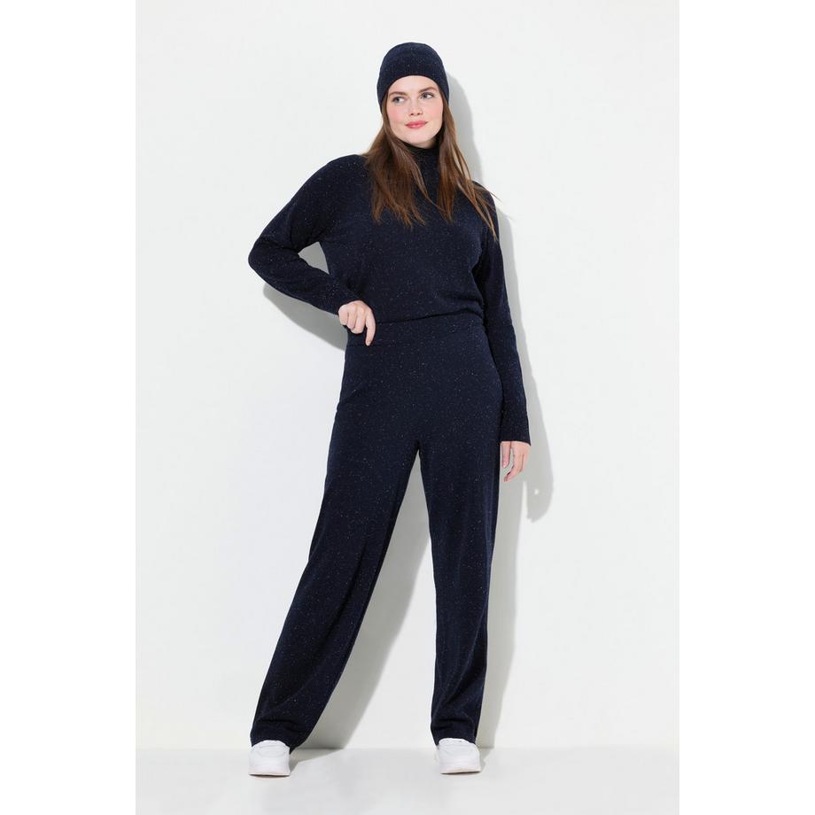 Ulla Popken Rose Strickhose weites Bein Elastikbund  