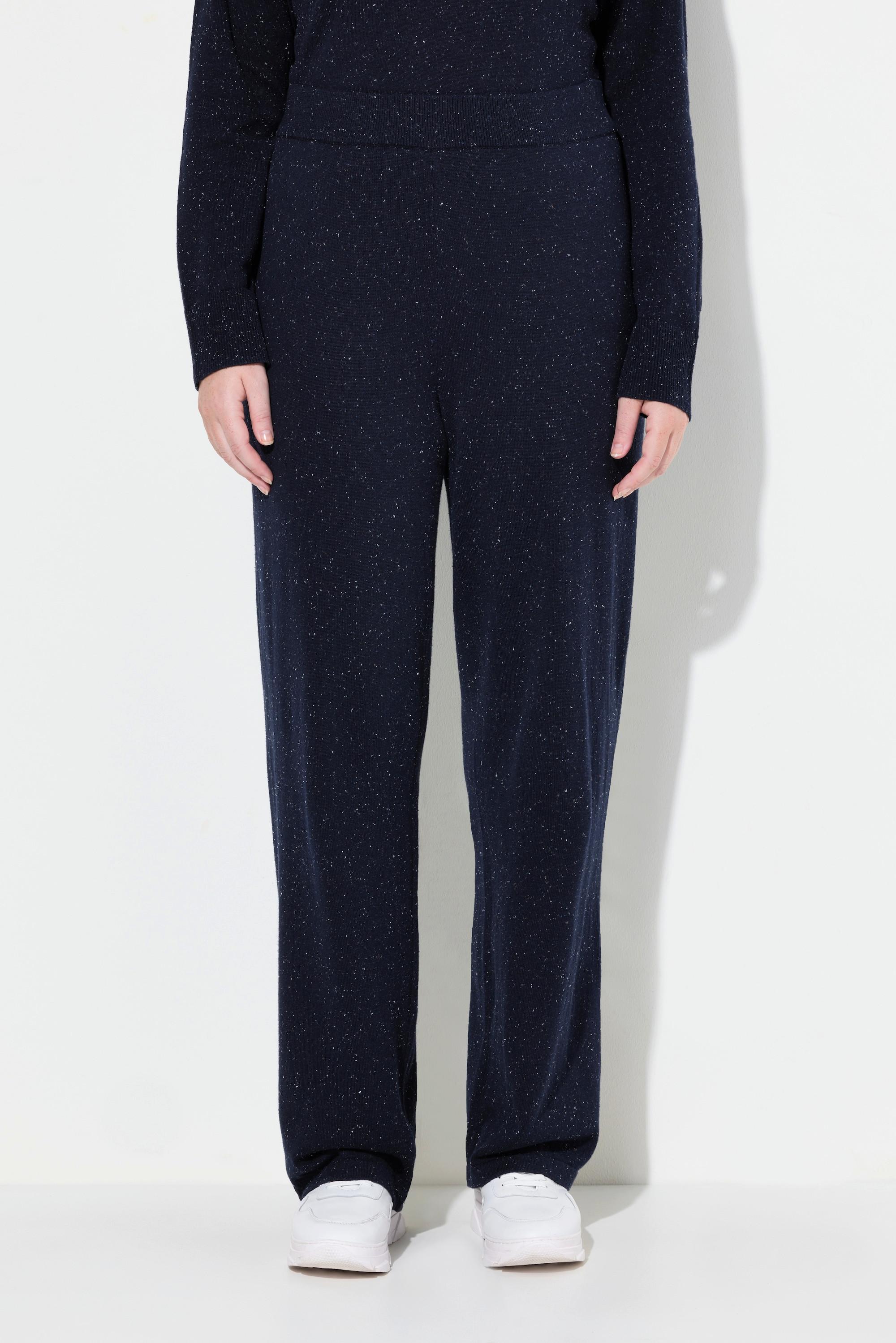 Ulla Popken Pantaloni di maglia Rose taglio gamba ampio cintura elastica  