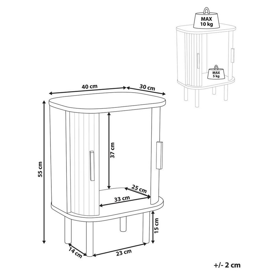 Beliani Table de chevet en MDF  BRADLEY  