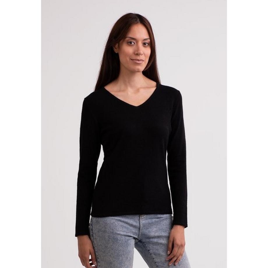 CASH-MERE.CH Recycelter Kaschmir V-Ausschnitt Pullover  