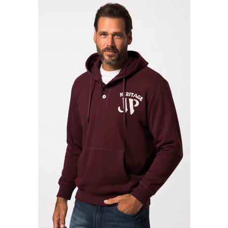 JP1880  Sweat à capuche, logo brodé sur la poitrine marrone nougat 