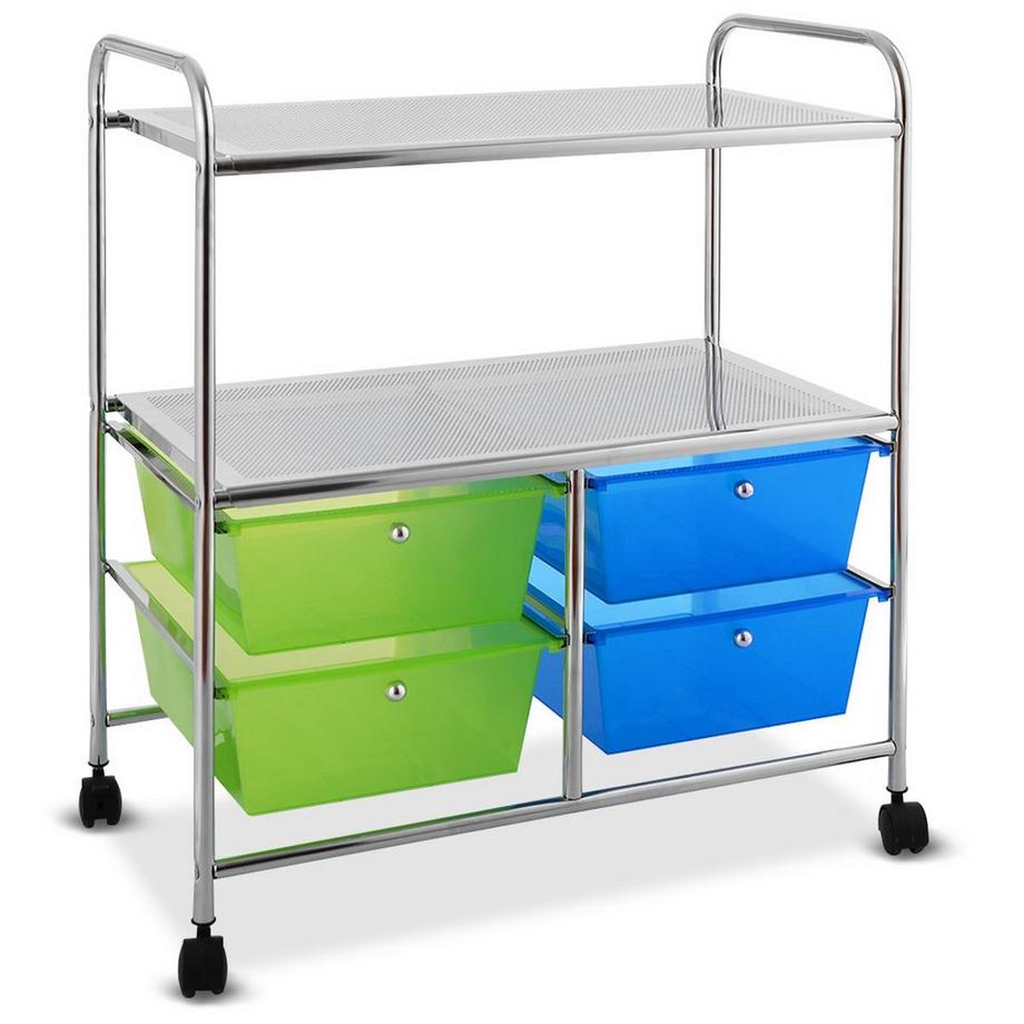 Rollwagen 4 Schubladen Bad Rollcontainer Küchenwagen mit Rollen