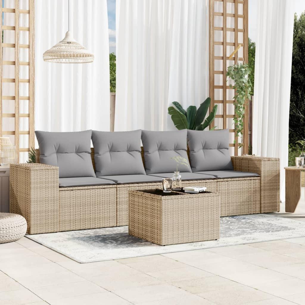 VidaXL set divano da giardino Polirattan  