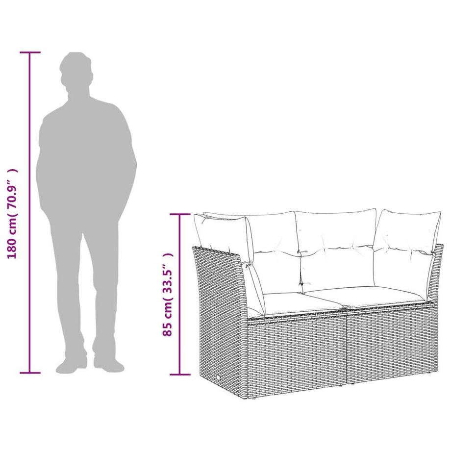 VidaXL Gartensofa poly-rattan  