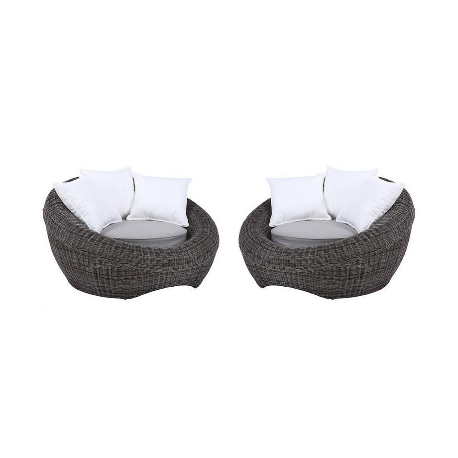 Lot de 2 fauteuils de jardin en résine tresséeWHITEHEAVEN