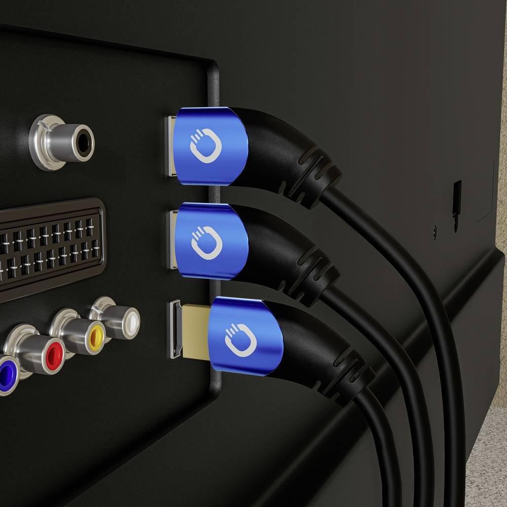 Oehlbach  HDMI Anschlusskabel HDMI-A Stecker, HDMI-A Stecker 2.00 m Weiß  8K UHD, dreifach gesc 