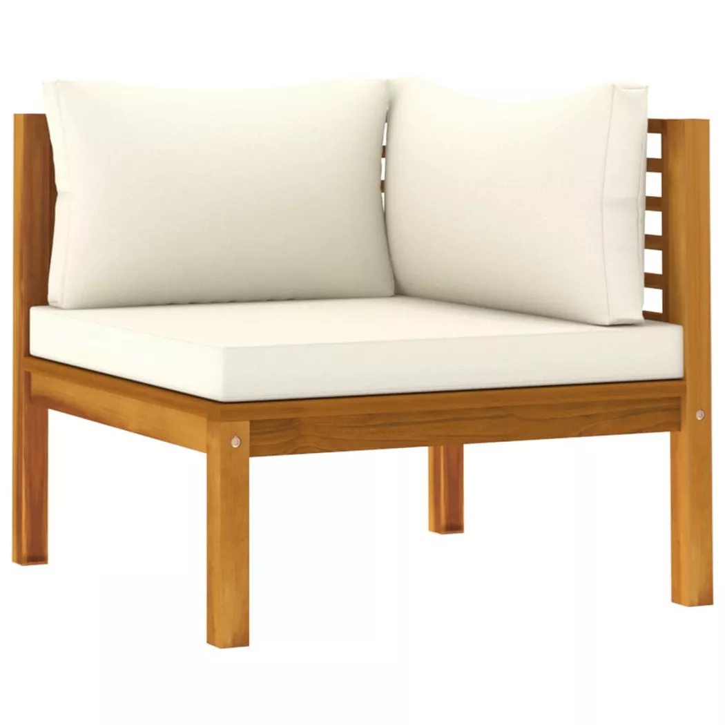 VidaXL - Ecksofa akazienholz, One Size, Weiss
