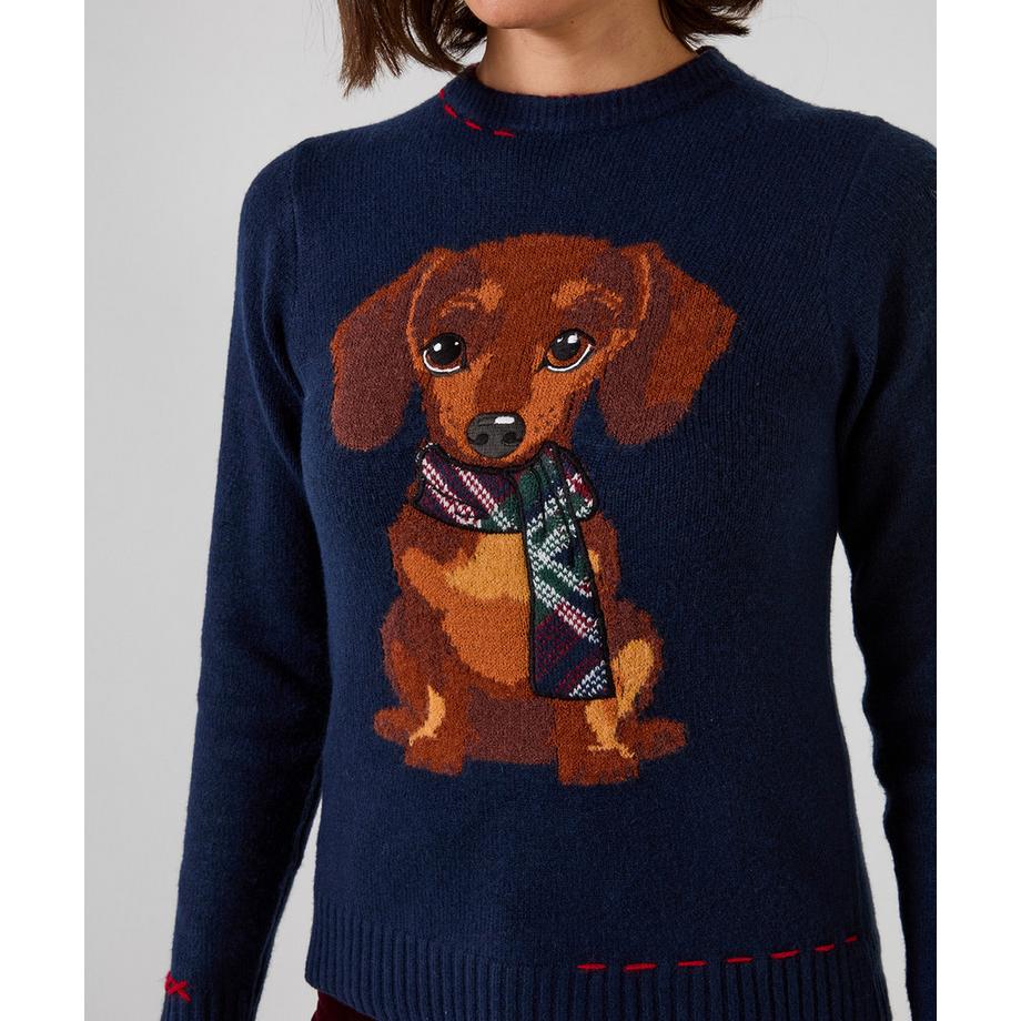 Joe Browns Pullover mit Dackel-Stickerei  
